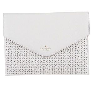 White Kate Spade Envelope Clutch